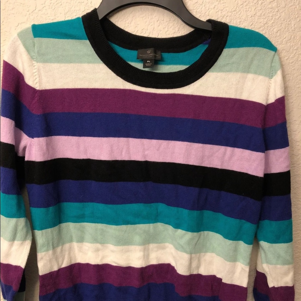 Women’s crew neck multi colored sweater size PL